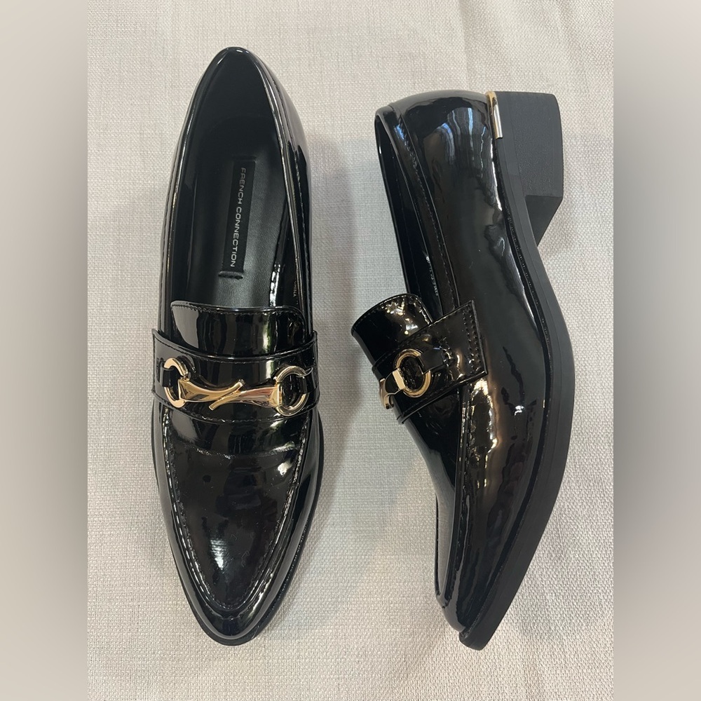 French Connection Taylor  VeganLeather Pointed Toe Loafers Shoes Preppy 6.5 - Picture 2 of 10